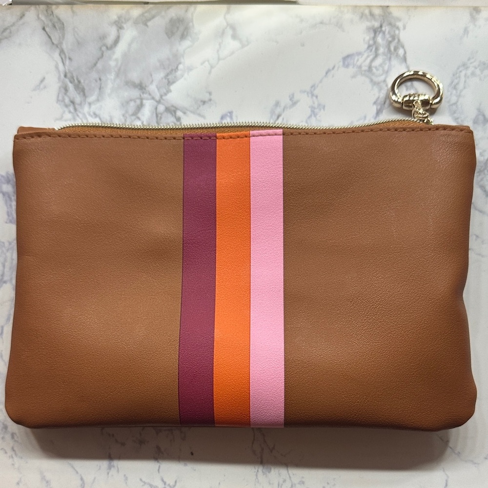 Ipsy Makeup Bag : Brown with Multicolor Stripes